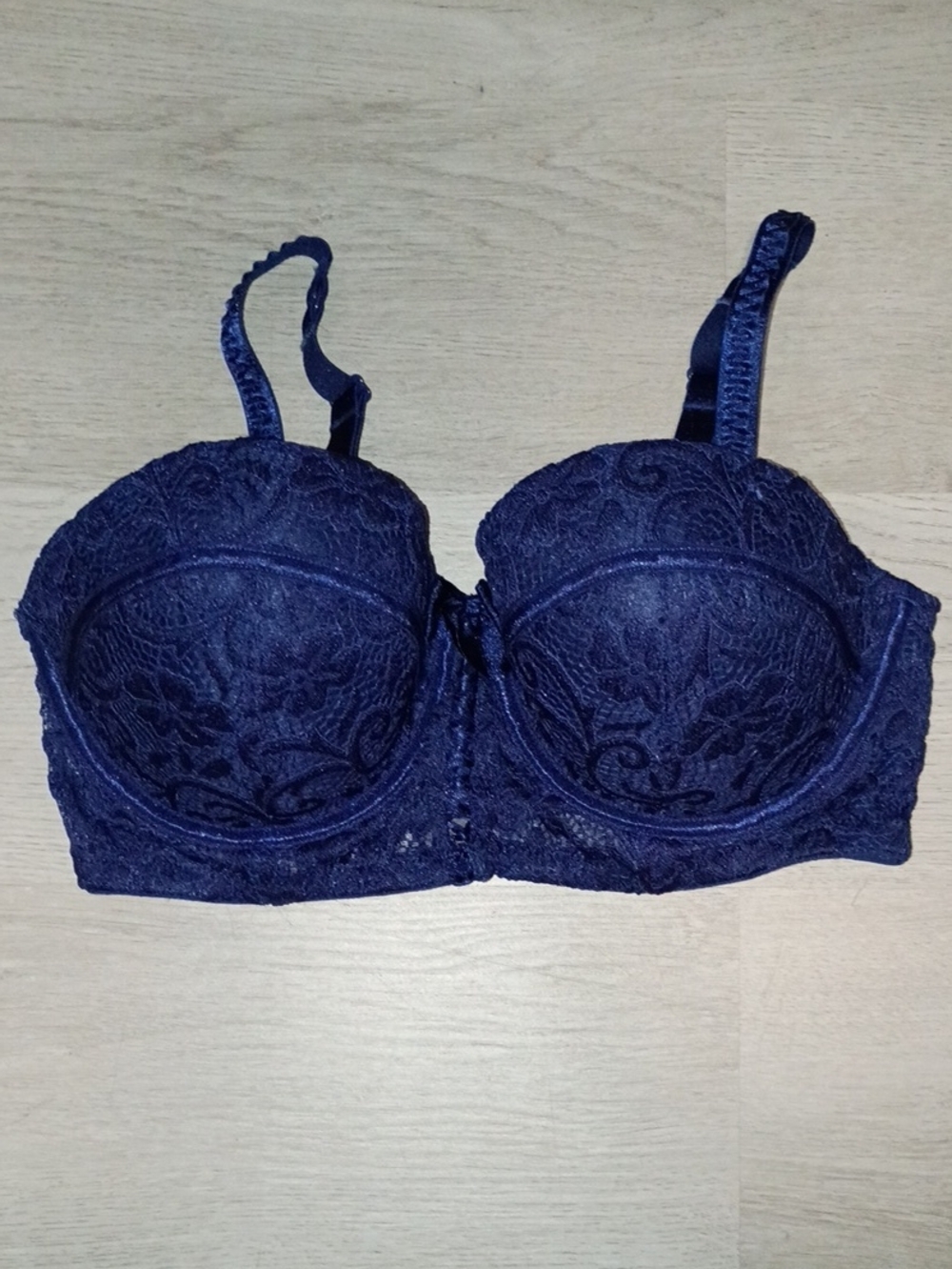 Adore Me Lace Balconette Bra - Navy Blue